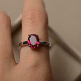 2.25ct Engagement Ring Oval Cut Pink Ruby 4 Prong Solitaire 14k WhiteGold Finish