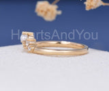 0.2ct Round Cut Moissanite Curved Stackable Wedding Band 14k Yellow Gold Plated