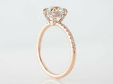 2ct Round Diamond Engagement Ring Accent Hidden Halo Solitaire 14k RoseGold Over