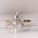 0.5ct Pear Cut Simulated Diamond Hidden Halo Engagement Ring 14k RoseGold Plated