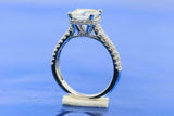 2ct Round Cut Diamond Engagement Ring Hidden Halo 14k WhiteGold Over with Accent