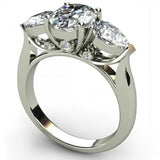 2.5ct Oval Cut VVS1D Diamond Pear Accent Engagement Ring 14k White Gold Finish