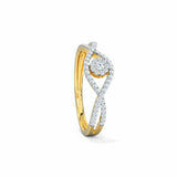 1.2ct Engagement Ring Round Cut Diamond Split Shank Halo 14k Yellow Gold Finish