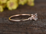 0.3ct Round Cut Diamond Vintage Solitaire Engagement Ring 14k Rose Gold Finish