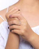 0.5ct Round Cut Moissanite Curved Stackable Wedding Band 14k White Gold Plated