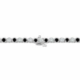 25Ct Round Cut Sparkle Black Diamond Tennis Necklace Solid 14K White Gold Finish