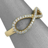 2ct Round Cut Diamond Infinity Engagement Ring Band 14K Yellow Gold Finish