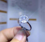 2.25ct Engagement Ring Round Cut Diamond Halo Solitaire 14k White Gold Finish
