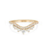 0.5ct Round Cut Moissanite Curved Stacking Wedding Band 14K Yellow Gold Plated
