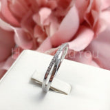 0.3ct Round Cut Moissanite Cross Split Women Wedding Band 14k White Gold Plated