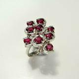2.2ct Oval Cut Pink Ruby Cocktail Art Deco Engagement Ring 14k White Gold Finish