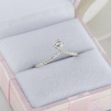 0.3ct Round Cut Diamond Crown Solitaire Engagement Ring 14k White Gold Finish