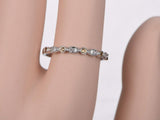 1ct Round Cut Yellow Citrine Half Eternity Vintage Band 14k White Gold Finish