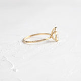 0.2ct Pear Simulated Diamond Solitaire Engagement Ring 14k Yellow Gold Plated