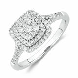 2ct Round Cut VVS1D Diamond Triple Halo Engagement Ring 14k White Gold Finish