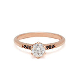 0.5ct Round Cut Diamond Engagement Ring 14k Rose Gold Finish Accents Solitaire