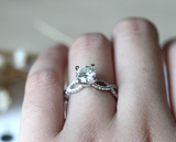 1.6ct Round Cut Diamond Engagement Ring 14k White Gold Finish Infinity Solitaire