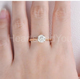 0.5ct Round Cut Moissanite Solitaire Engagement Ring 14k Rose Gold Plated