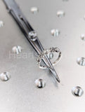 0.1ct Round Cut Moissanite Vintage-Inspired Wedding Band 14k White Gold Plated