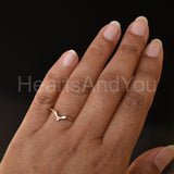 0.15ct Round Cut Moissanite Dainty Chevron Engagement Ring 14K YellowGold Plated