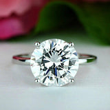 1ct Round Cut Brilliant Diamond Classic Solitaire Ring 14k White Gold Finish New