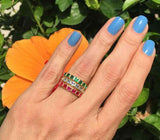 2ct Princess Cut Black Diamond Milgrain Stackable Band 14k Yellow Gold Finish