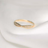 0.2ct Round Cut Diamond Wedding Band Ring Stackable Promise 14k Yellow Gold Over