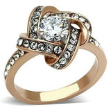 4Ct Round Cut Diamond Stylish Knot Design Engagement Ring 14K Rose Gold Finish