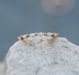 1.5ct Marquise Cut Diamond Half Eternity Wedding Ring Band 14k Rose Gold Finish