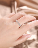 0.35ct Round Cut Moissanite Stackable Women Wedding Band 14k White Gold Plated