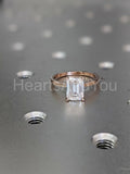 0.3ct Emerald Simulated Diamond Solitaire Engagement Ring 14k Yellow Gold Plated
