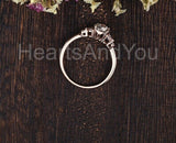 1ct Pear Cut Simulated Morganite Minimalist Engagement Ring 14k Rose Gold Plated