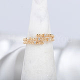 0.3ct Round Cut Moissanite Spiral Wrap Engagement Ring 14K Yellow Gold Plated