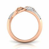 3Ct Round Cut Diamond Floral Lotus Bypass Engagement Ring 14K Rose Gold Finish