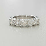 2.1ct Round Cut Moissanite Five Stone Women Wedding Band 14k White Gold Plated