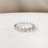 0.5ct Round Cut Moissanite Eternity Cluster Wedding Band 14k White Gold Plated