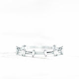 Unique Stackable Wedding Band 0.5ct Baguette Cut Diamond 14k Yellow Gold Finish