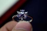 2.3ct Engagement Ring Oval Cut Tanzanite Stylish Partywear 14k White Gold Finish