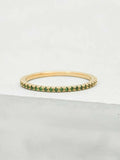 0.5ct Wedding Band Round Cut Green Emerald Full Eternity 14k Yellow Gold Finish