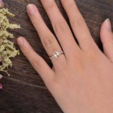 1ct Pear Cut Peach Morganite Infinity Twisted Engagement Ring 14k WhiteGold Over