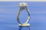 2ct Oval Cut VVS1D Diamond Halo Solitaire Engagement Ring 14k White Gold Finish