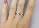 1.1ct Round Cut VVS1 D Diamond Solitaire Engagement Ring 14k Rose Gold Finish