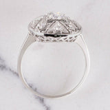 4Ct Round Cut Diamond Art Deco Milgrain Engagement Ring 14K White Gold Finish