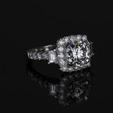 4Ct Round Cut Diamond Halo Iced Exquisite Engagement Ring 14K White Gold Finish