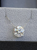 2ct Round Cut Moissanite Solitaire Pendant with Chain 14k White Gold Plated