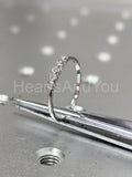 0.3ct Round Cut Moissanite Bezel Set Women Wedding Band 14k White Gold Plated
