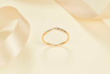 0.03ct Round Cut VVS1D Diamond Wedding Band Ring Minimalist 14k Yellow Gold Over