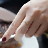 0.03ct Round Cut VVS1D Diamond Wedding Band Ring Minimalist 14k Yellow Gold Over