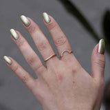 0.4ct Wedding Ring Band Round Cut Diamond Curved Minimalist 14k Yellow Gold Over