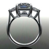 Trilogy Bridal Set Engagement Ring 2ct Radiant Cut Diamond 14k White Gold Finish